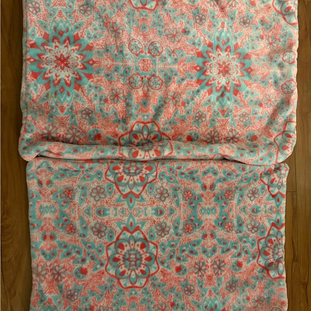 Ivory Ella Coral and Aqua Plush pillow cases